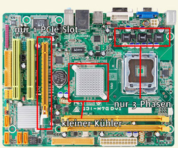 Mainboard mit geringer Leistungsaufnahme