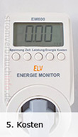 Energiekostenmessgerät mit Anzeige der Kosten