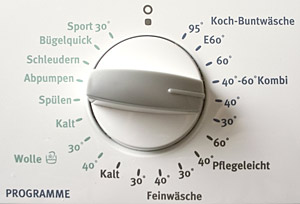 40 °C Programm einer Waschmaschine